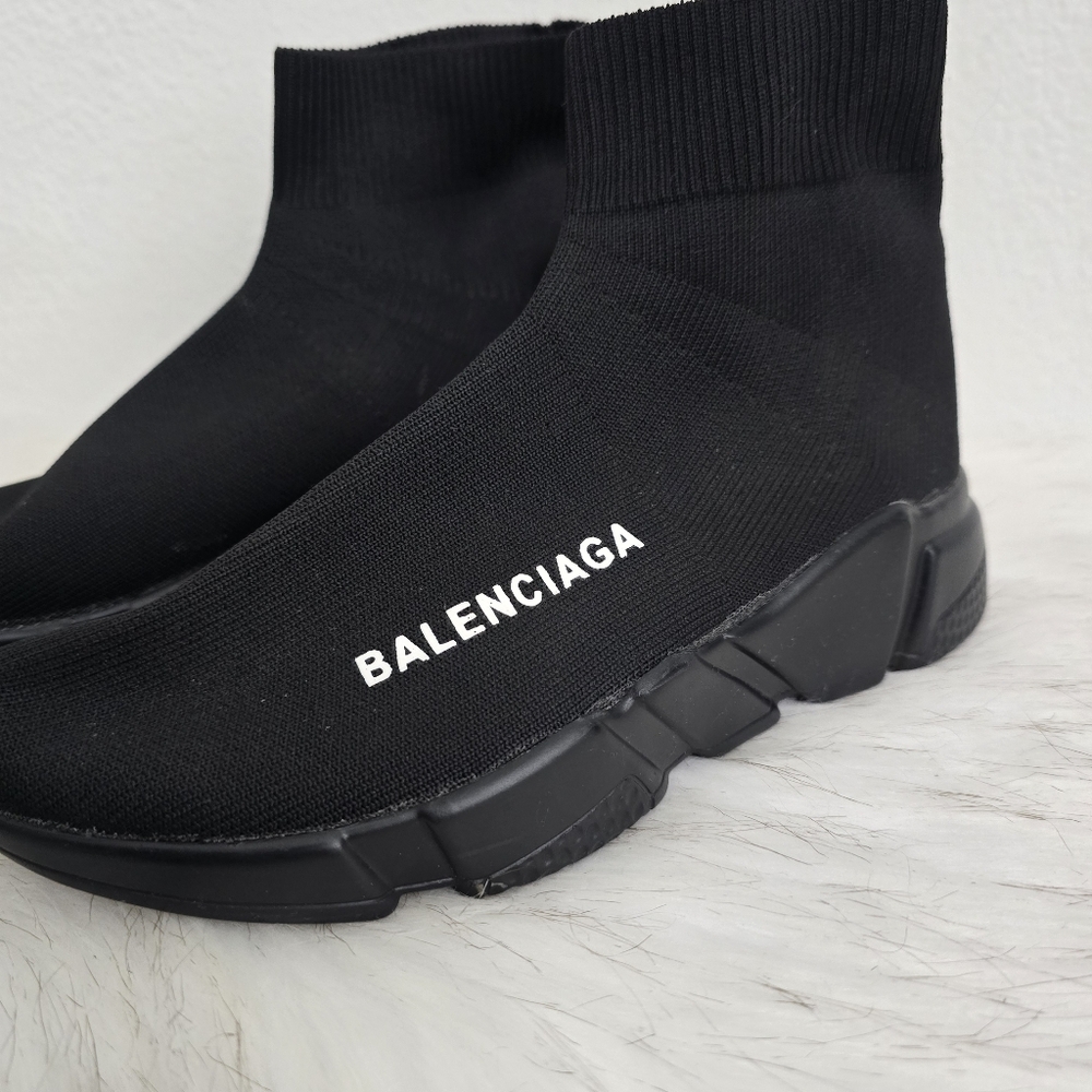Balenciaga Black Speed Trainers Sock Sneakers - Picture 3 of 12